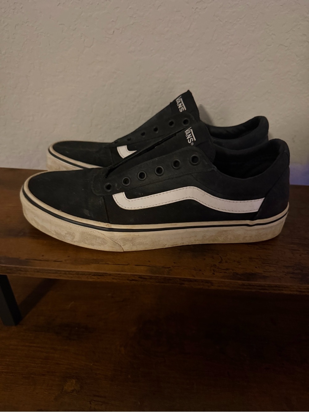 Vans Black & White Low-Top Skate Sneakers